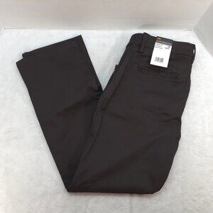 Lee Effortless Wash & Wear Pants 10 Short Relaxed Fit Straight Leg Dk Brown NWT